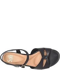 Sofft Lucille Leather Ankle Wrap Platform Sandals