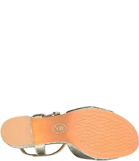 Sofft Lucille Leather Ankle Wrap Textured Platform Sandals