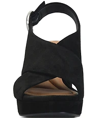 Sofft Lyric Suede Slingback Platform Block Heel Sandals