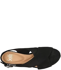 Sofft Lyric Suede Slingback Platform Block Heel Sandals