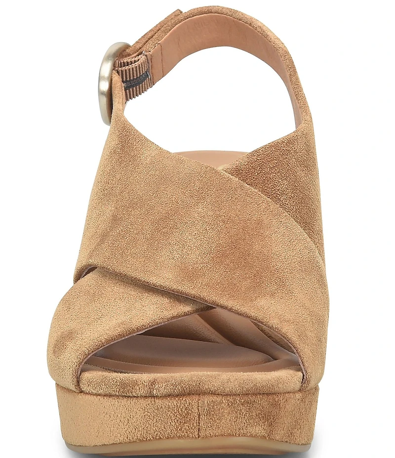 Sofft Lyric Suede Slingback Platform Block Heel Sandals