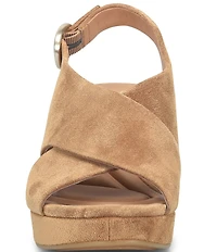 Sofft Lyric Suede Slingback Platform Block Heel Sandals