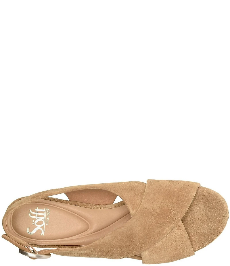 Sofft Lyric Suede Slingback Platform Block Heel Sandals
