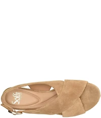 Sofft Lyric Suede Slingback Platform Block Heel Sandals