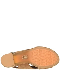 Sofft Lyric Suede Slingback Platform Block Heel Sandals