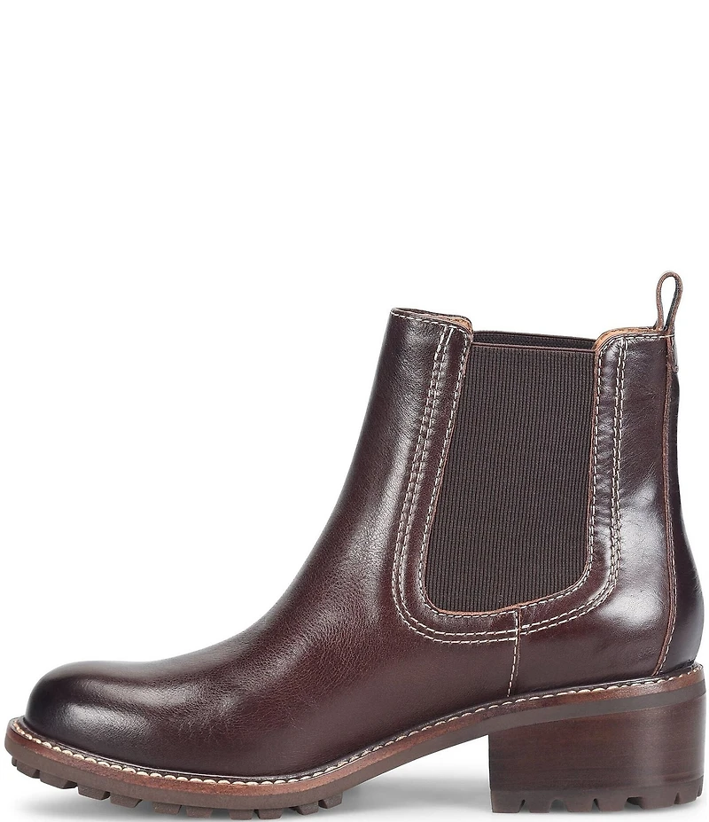 Sofft Martha Leather Block Heel Chelsea Booties