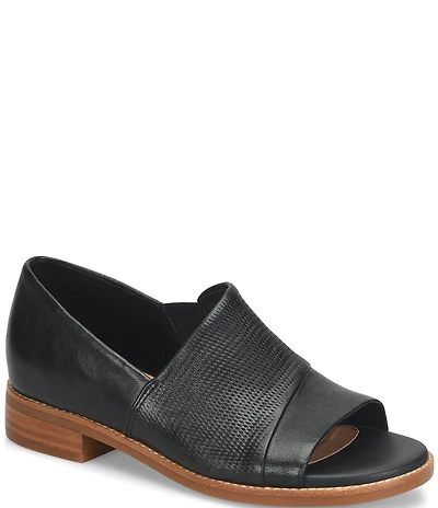 Sofft Naydeen Embossed Leather Block Heel Shooties