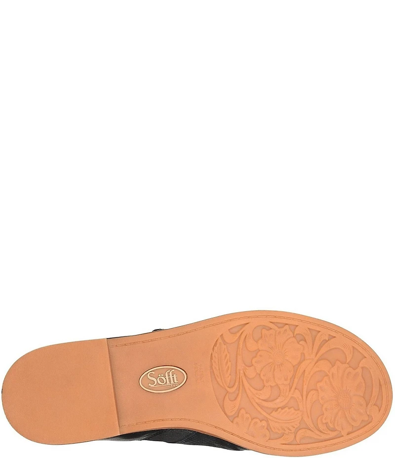 Sofft Naydeen Embossed Leather Block Heel Shooties