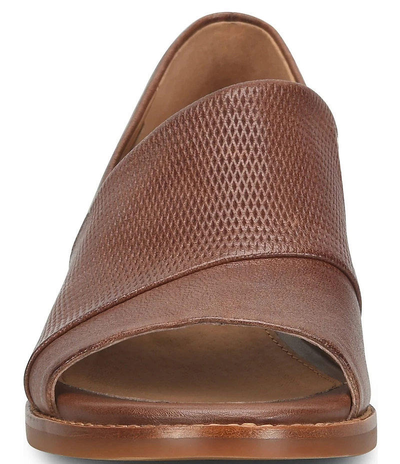 Sofft Naydeen Embossed Leather Block Heel Shooties