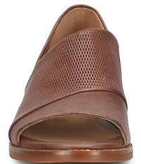 Sofft Naydeen Embossed Leather Block Heel Shooties