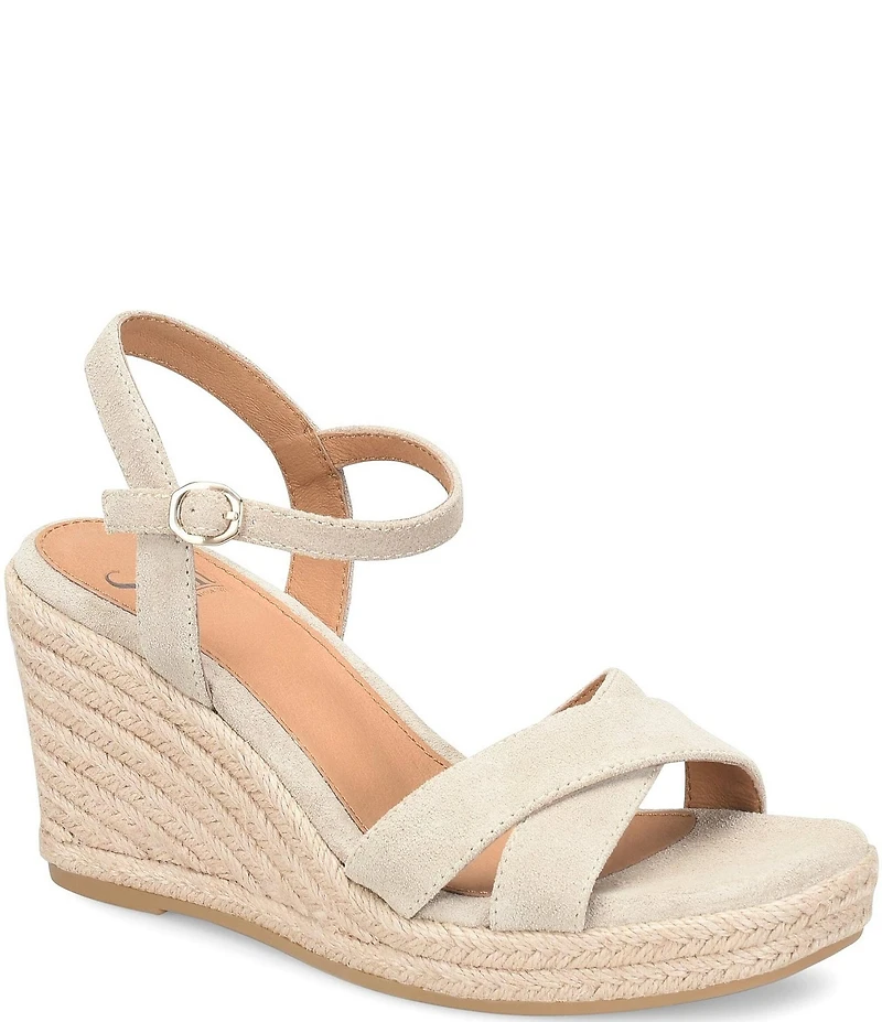 Sofft Neely Platform Espadrille Criss Cross Wedge Sandals