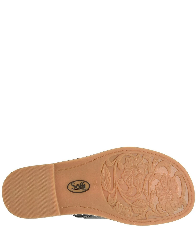 Sofft Noble II Leather Blanket Stitch Slides