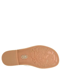 Sofft Noble II Leather Blanket Stitch Slides