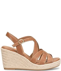 Sofft Norma Strappy Leather Platform Espadrille Wedge Sandals