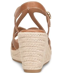 Sofft Norma Strappy Leather Platform Espadrille Wedge Sandals