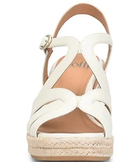 Sofft Norma Strappy Leather Platform Espadrille Wedge Sandals