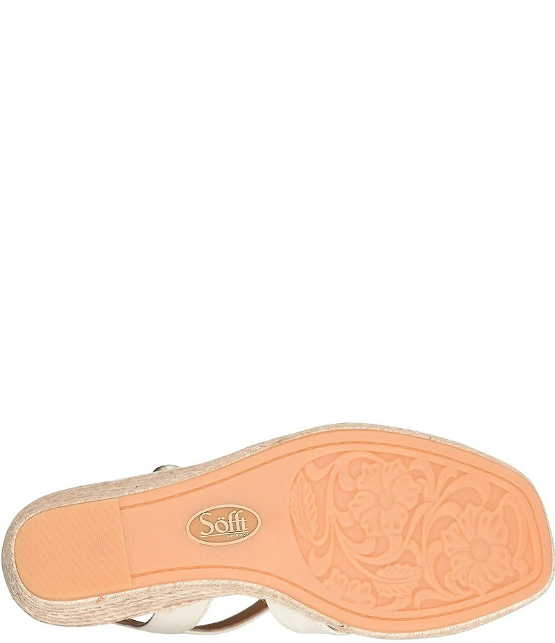 Sofft Norma Strappy Leather Platform Espadrille Wedge Sandals