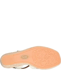 Sofft Norma Strappy Leather Platform Espadrille Wedge Sandals