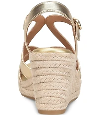 Sofft Norma Strappy Leather Platform Espadrille Wedge Sandals