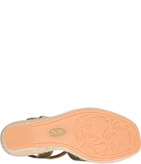 Sofft Norma Strappy Leather Platform Espadrille Wedge Sandals