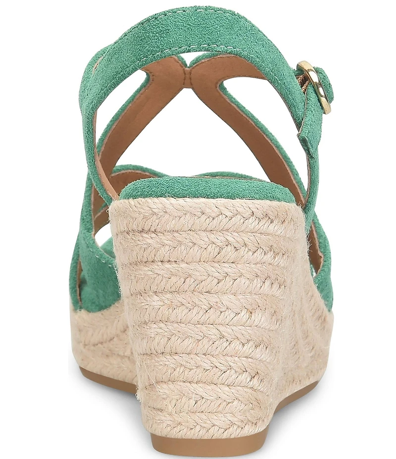 Sofft Norma Suede Strappy Platform Espadrille Wedge Sandals