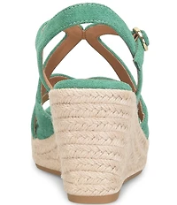 Sofft Norma Suede Strappy Platform Espadrille Wedge Sandals