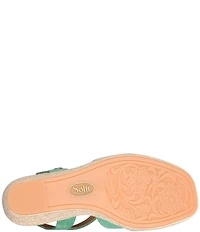 Sofft Norma Suede Strappy Platform Espadrille Wedge Sandals