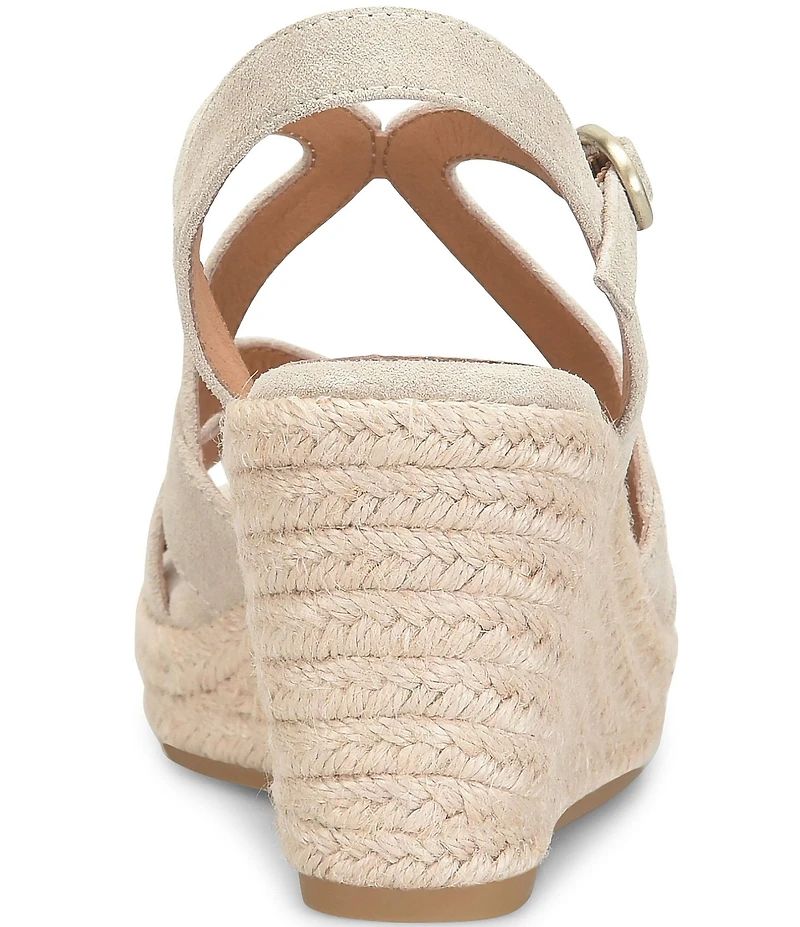 Sofft Norma Suede Strappy Platform Espadrille Wedge Sandals
