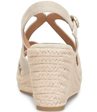 Sofft Norma Suede Strappy Platform Espadrille Wedge Sandals