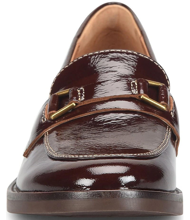 Sofft Nova Crinkle Patent Leather Bit Buckle Loafers