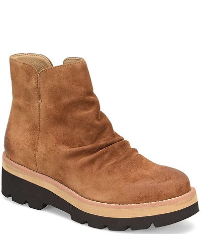 Sofft Pecola Waterproof Slouch Suede Platform Lug Sole Booties