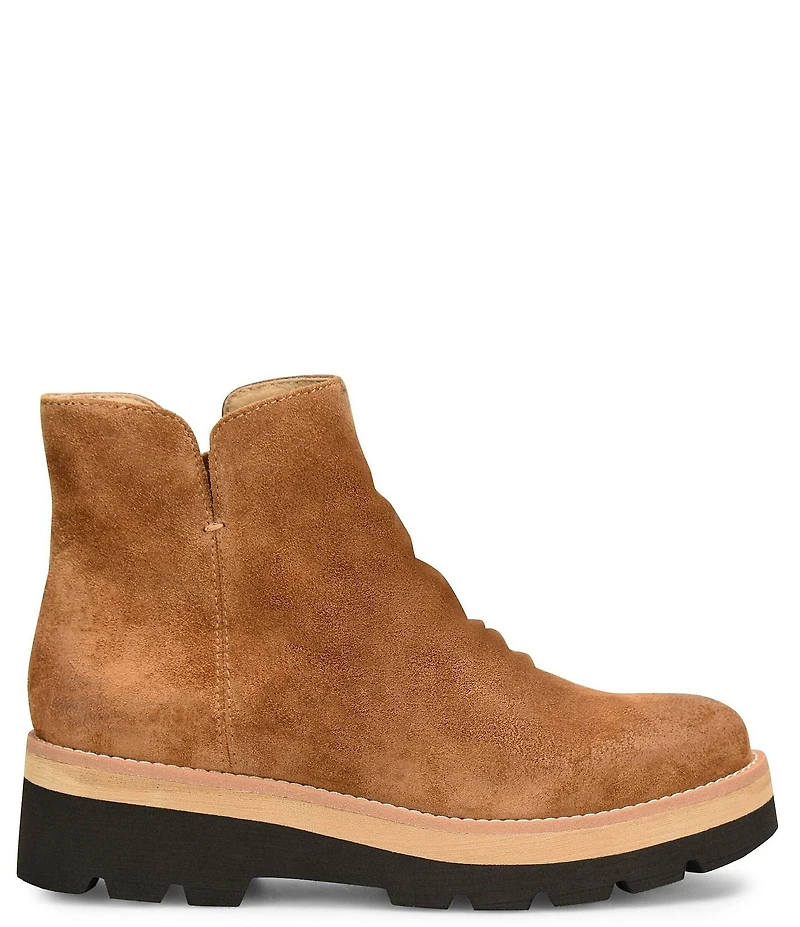 Sofft Pecola Waterproof Slouch Suede Platform Lug Sole Booties