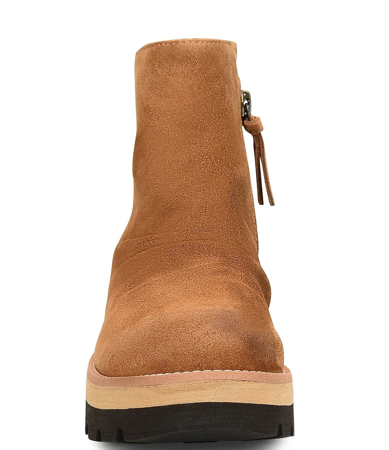 Sofft Pecola Waterproof Slouch Suede Platform Lug Sole Booties