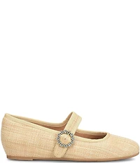 Sofft Peyton Woven Straw Mary Jane Hidden Wedge Flats