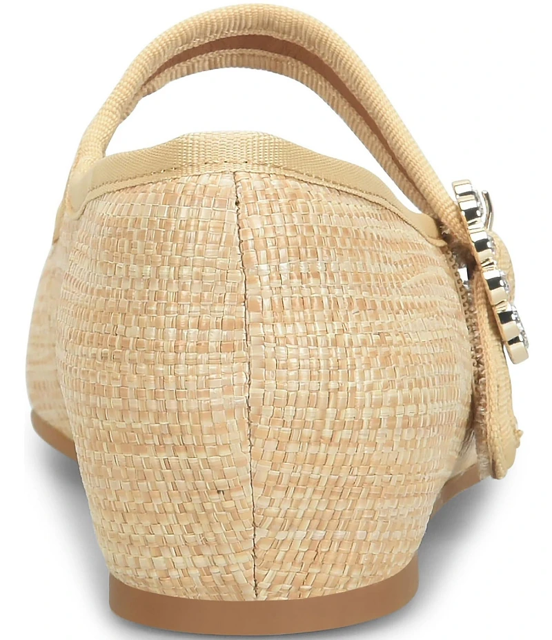 Sofft Peyton Woven Straw Mary Jane Hidden Wedge Flats