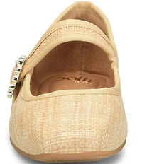 Sofft Peyton Woven Straw Mary Jane Hidden Wedge Flats