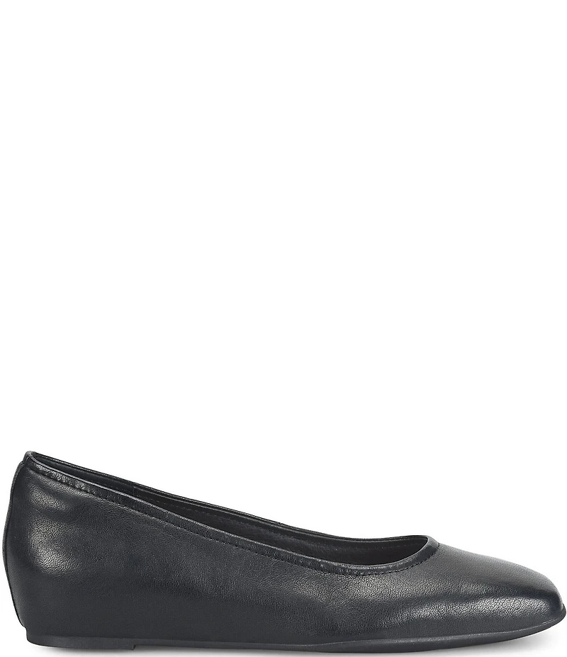 Sofft Poppy Leather Slip On Ballet Wedge Pumps
