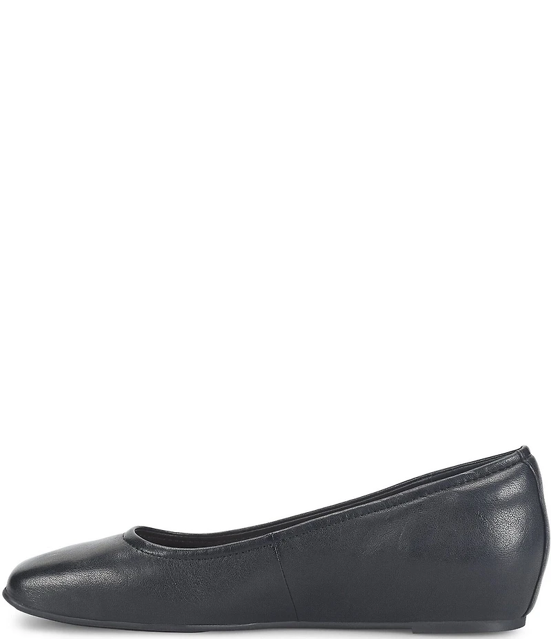 Sofft Poppy Leather Slip On Ballet Wedge Pumps