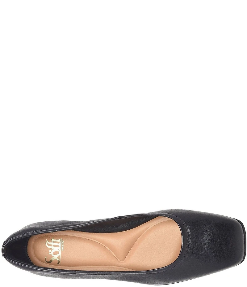 Sofft Poppy Leather Slip On Ballet Wedge Pumps