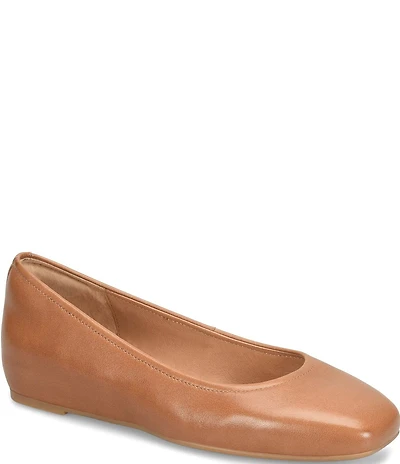 Sofft Poppy Leather Slip On Ballet Wedge Pumps