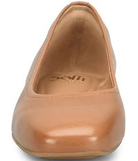 Sofft Poppy Leather Slip On Ballet Wedge Pumps