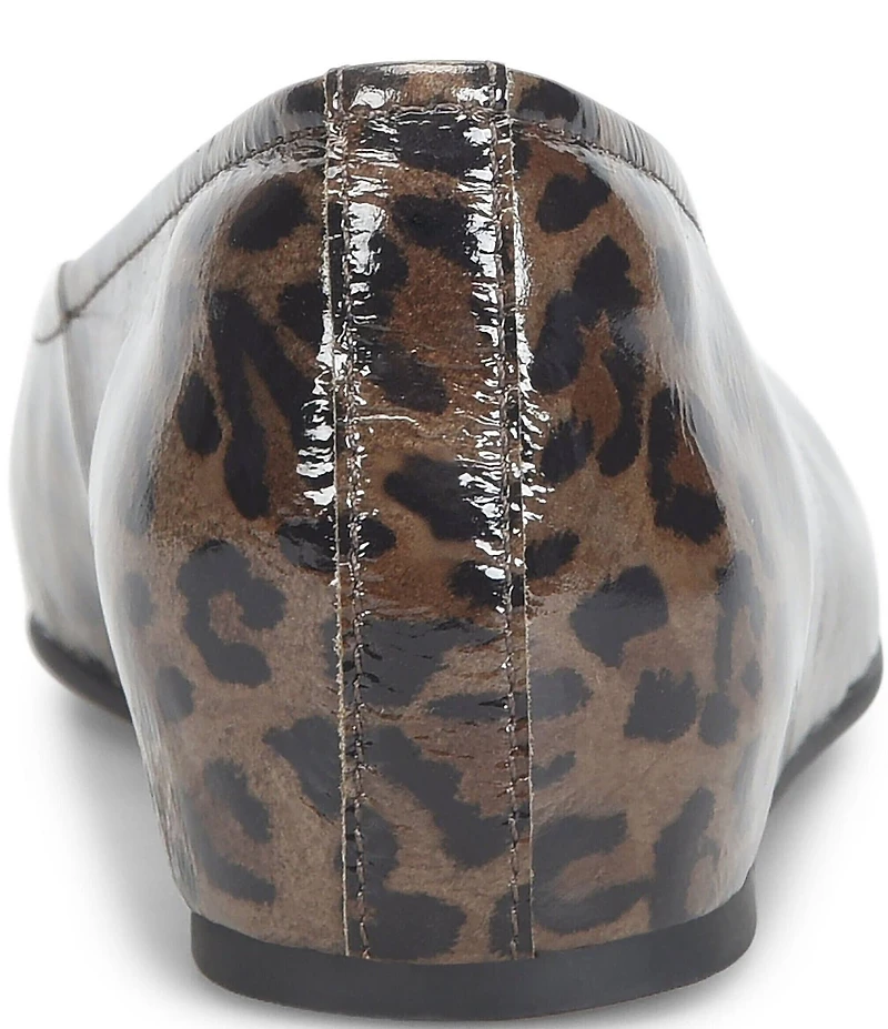 Sofft Poppy Leopard Print Patent Leather Slip On Ballet Wedge Pumps
