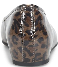 Sofft Poppy Leopard Print Patent Leather Slip On Ballet Wedge Pumps