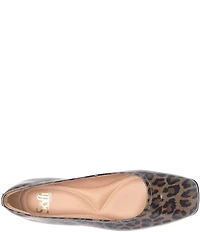 Sofft Poppy Leopard Print Patent Leather Slip On Ballet Wedge Pumps