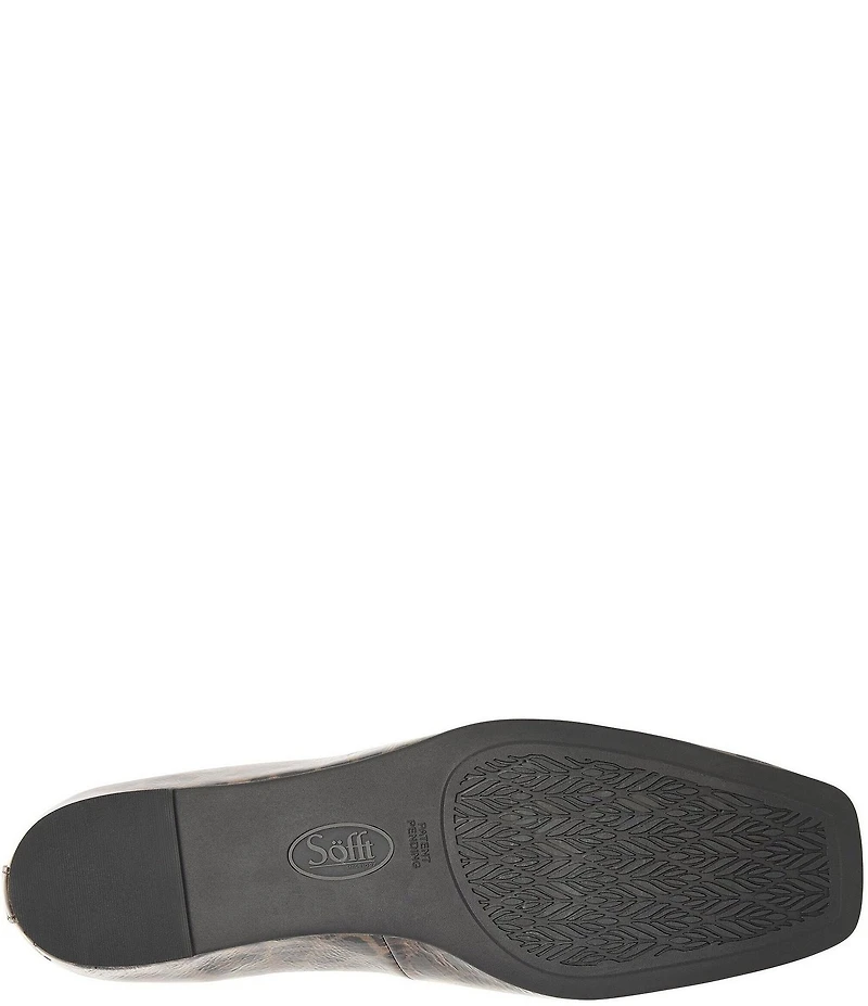 Sofft Poppy Leopard Print Patent Leather Slip On Ballet Wedge Pumps