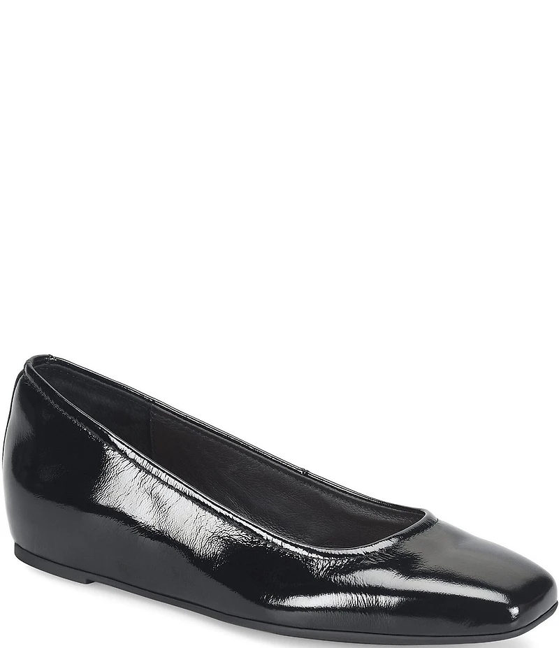 Sofft Poppy Patent Leather Slip On Ballet Wedge Pumps