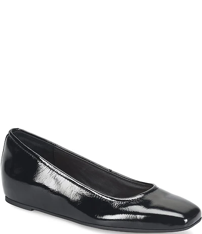 Sofft Poppy Patent Leather Slip On Ballet Wedge Pumps