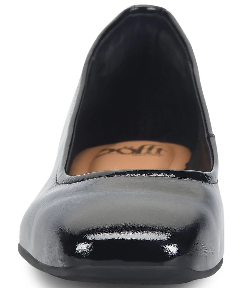 Sofft Poppy Patent Leather Slip On Ballet Wedge Pumps
