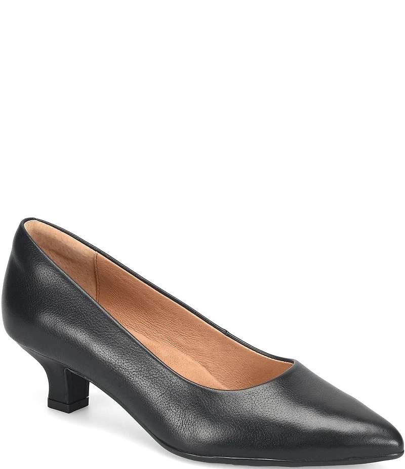 Sofft Sabrina Leather Pointed Toe Kitten Heel Pumps