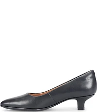 Sofft Sabrina Leather Pointed Toe Kitten Heel Pumps